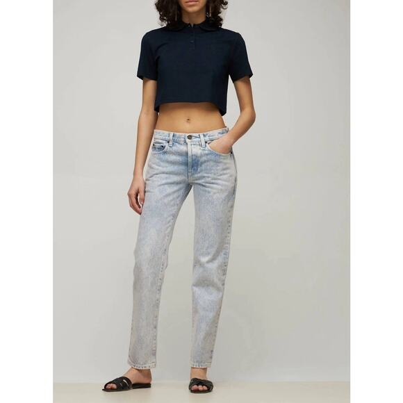 SAINT LAURENT YSL Monogram Cropped Polo Shirt Short Sleeve Logo Women’s L $680 - Picture 10 of 16